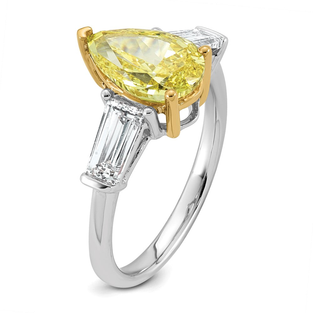 Emma Grace 14ktt 3 5/8ct Lab Grown Dia Cert Vivid Yellow & VS+ F+ Comp Ring