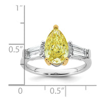 Emma Grace 14ktt 3 5/8ct Lab Grown Dia Cert Vivid Yellow & VS+ F+ Comp Ring
