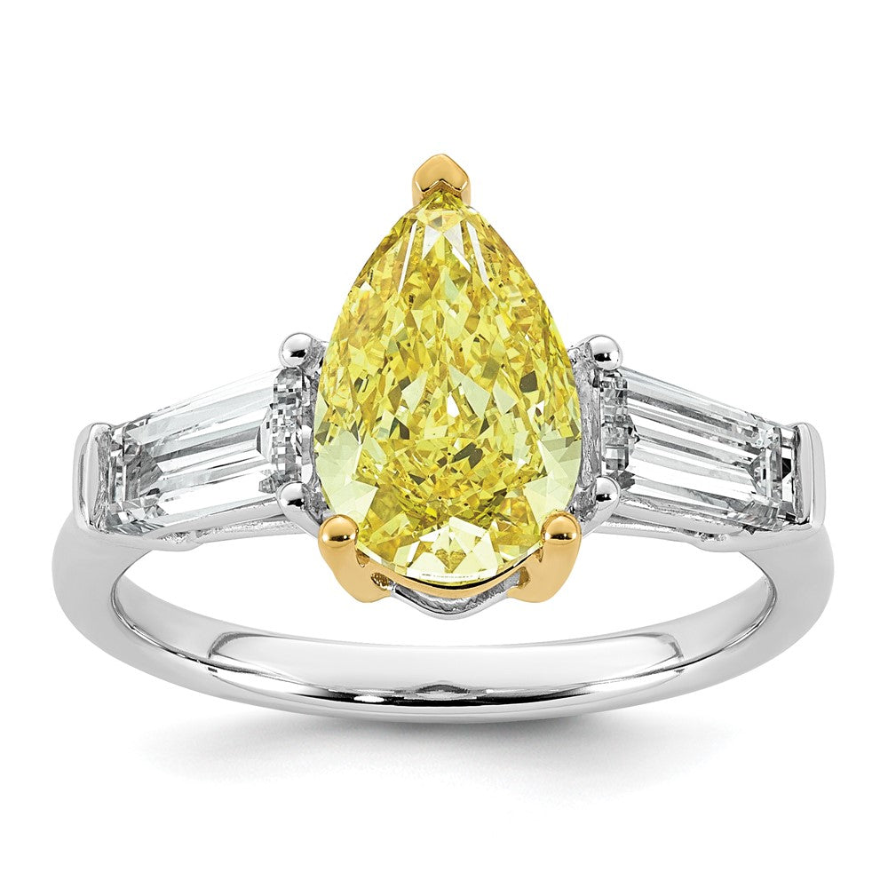 Emma Grace 14ktt 3 5/8ct Lab Grown Dia Cert Vivid Yellow & VS+ F+ Comp Ring