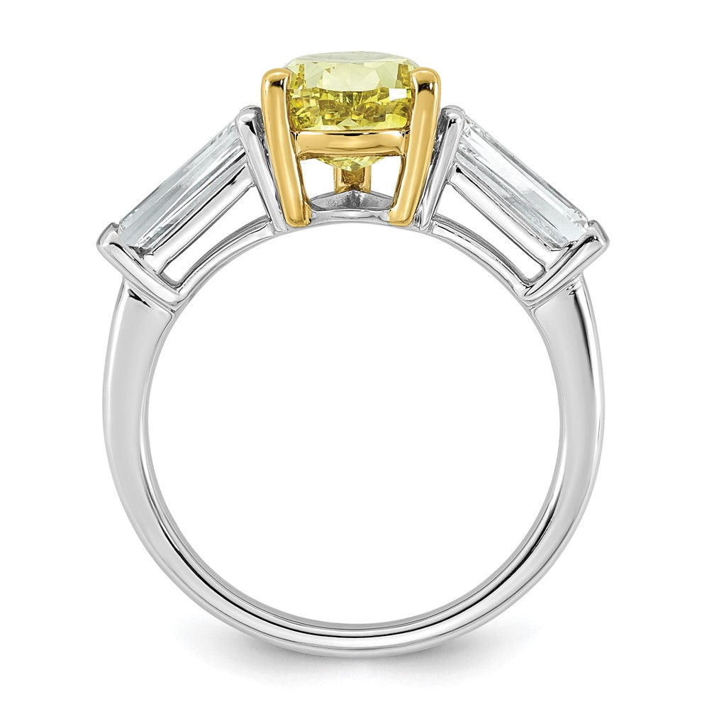 Emma Grace 14ktt 4 1/3ct Lab Grown Dia Cert Vivid Yellow & VS+ F+ Comp Ring