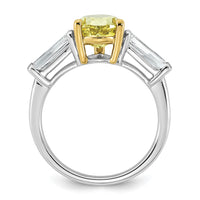 Emma Grace 14ktt 4 1/3ct Lab Grown Dia Cert Vivid Yellow & VS+ F+ Comp Ring