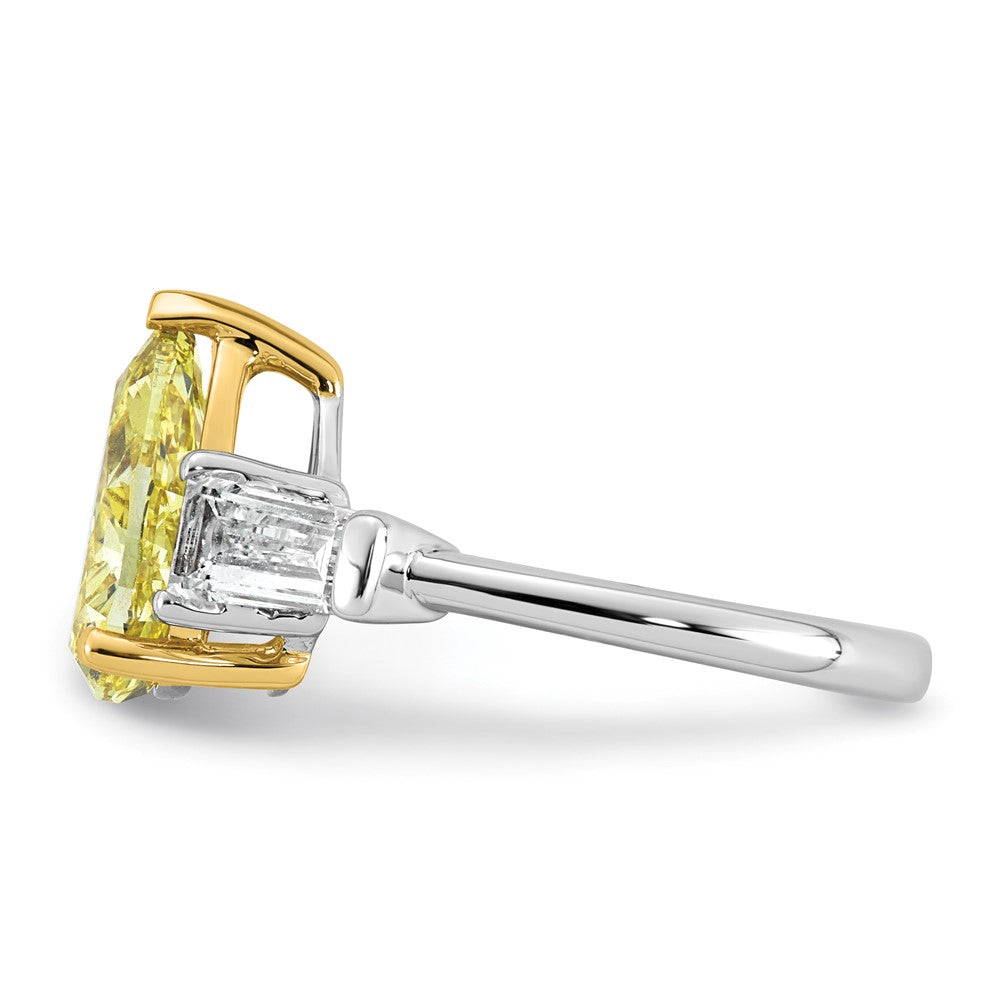 Emma Grace 14ktt 4 1/3ct Lab Grown Dia Cert Vivid Yellow & VS+ F+ Comp Ring