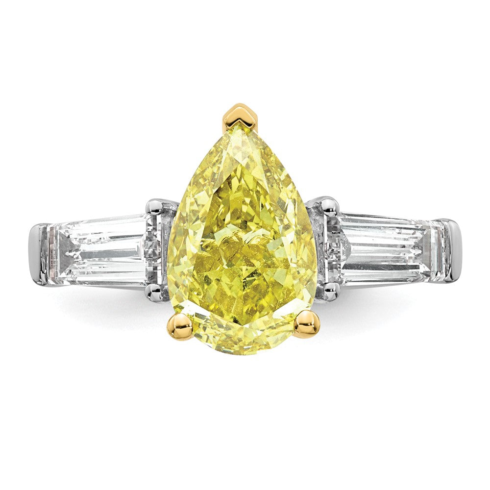 Emma Grace 14ktt 4 1/3ct Lab Grown Dia Cert Vivid Yellow & VS+ F+ Comp Ring