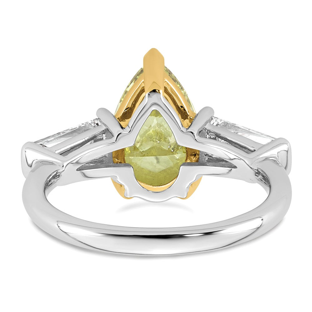 Emma Grace 14ktt 4 1/3ct Lab Grown Dia Cert Vivid Yellow & VS+ F+ Comp Ring