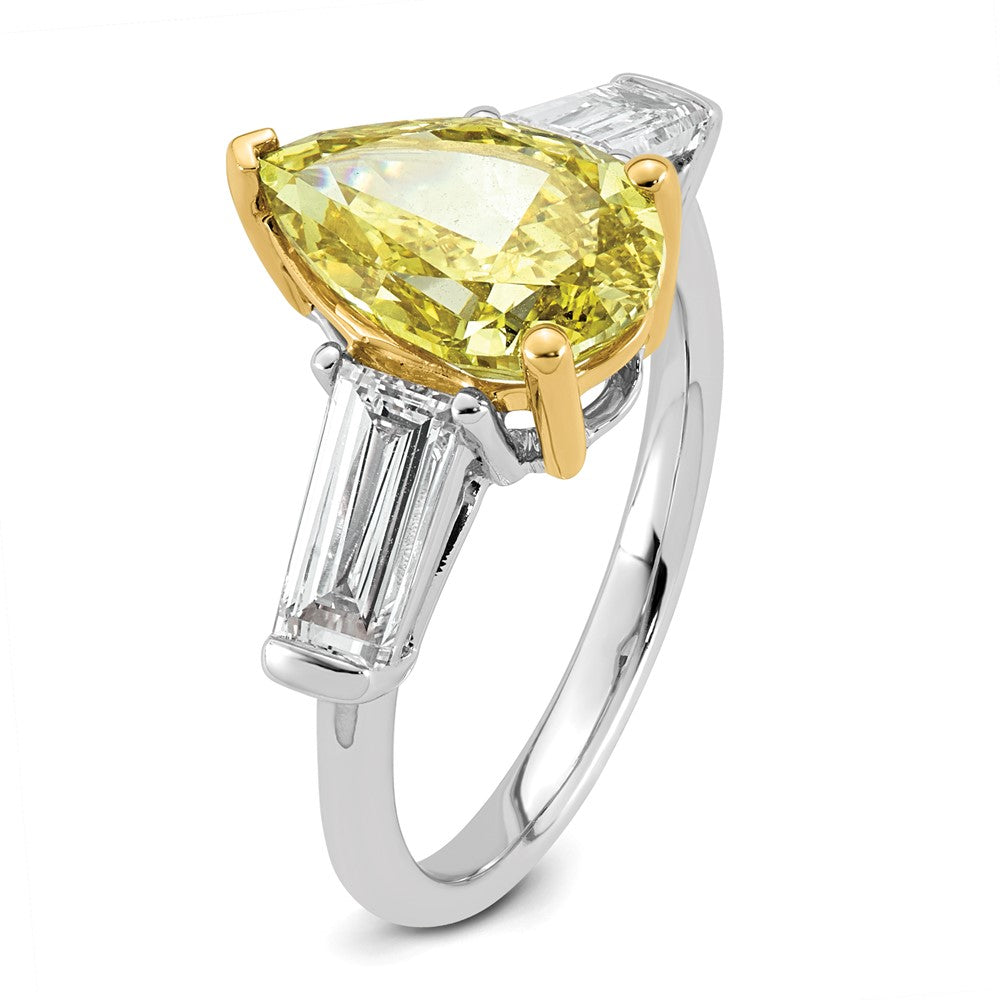 Emma Grace 14ktt 4 1/3ct Lab Grown Dia Cert Vivid Yellow & VS+ F+ Comp Ring