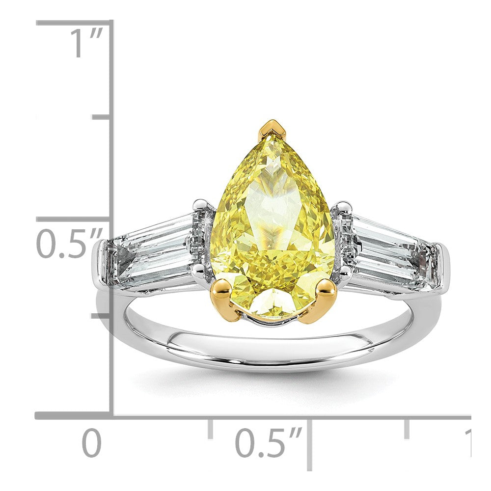 Emma Grace 14ktt 4 1/3ct Lab Grown Dia Cert Vivid Yellow & VS+ F+ Comp Ring