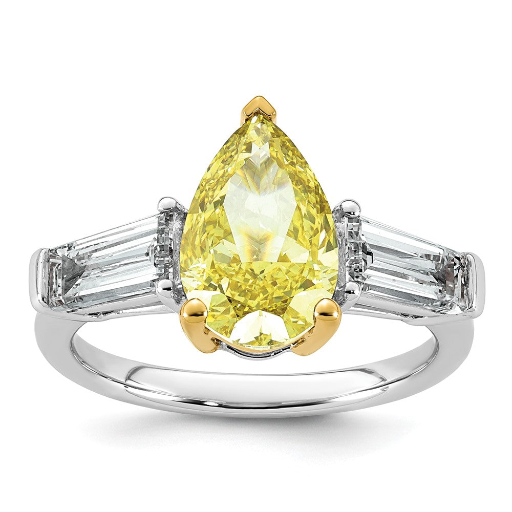 Emma Grace 14ktt 4 1/3ct Lab Grown Dia Cert Vivid Yellow & VS+ F+ Comp Ring