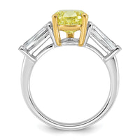 Emma Grace 14ktt 4 7/8ct Lab Grown Dia Cert Vivid Yellow & VS+ F+ Comp Ring