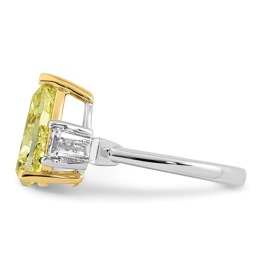 Emma Grace 14ktt 4 7/8ct Lab Grown Dia Cert Vivid Yellow & VS+ F+ Comp Ring