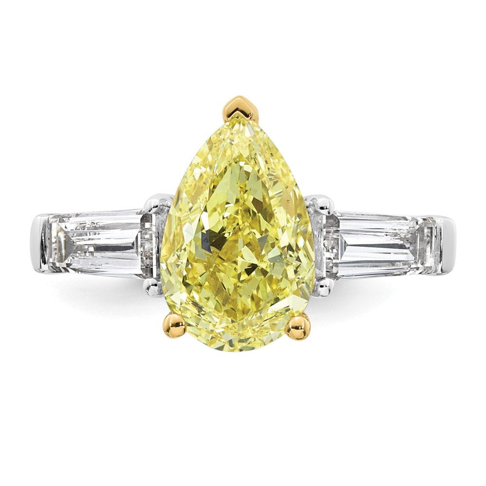 Emma Grace 14ktt 4 7/8ct Lab Grown Dia Cert Vivid Yellow & VS+ F+ Comp Ring
