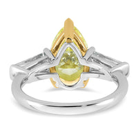 Emma Grace 14ktt 4 7/8ct Lab Grown Dia Cert Vivid Yellow & VS+ F+ Comp Ring