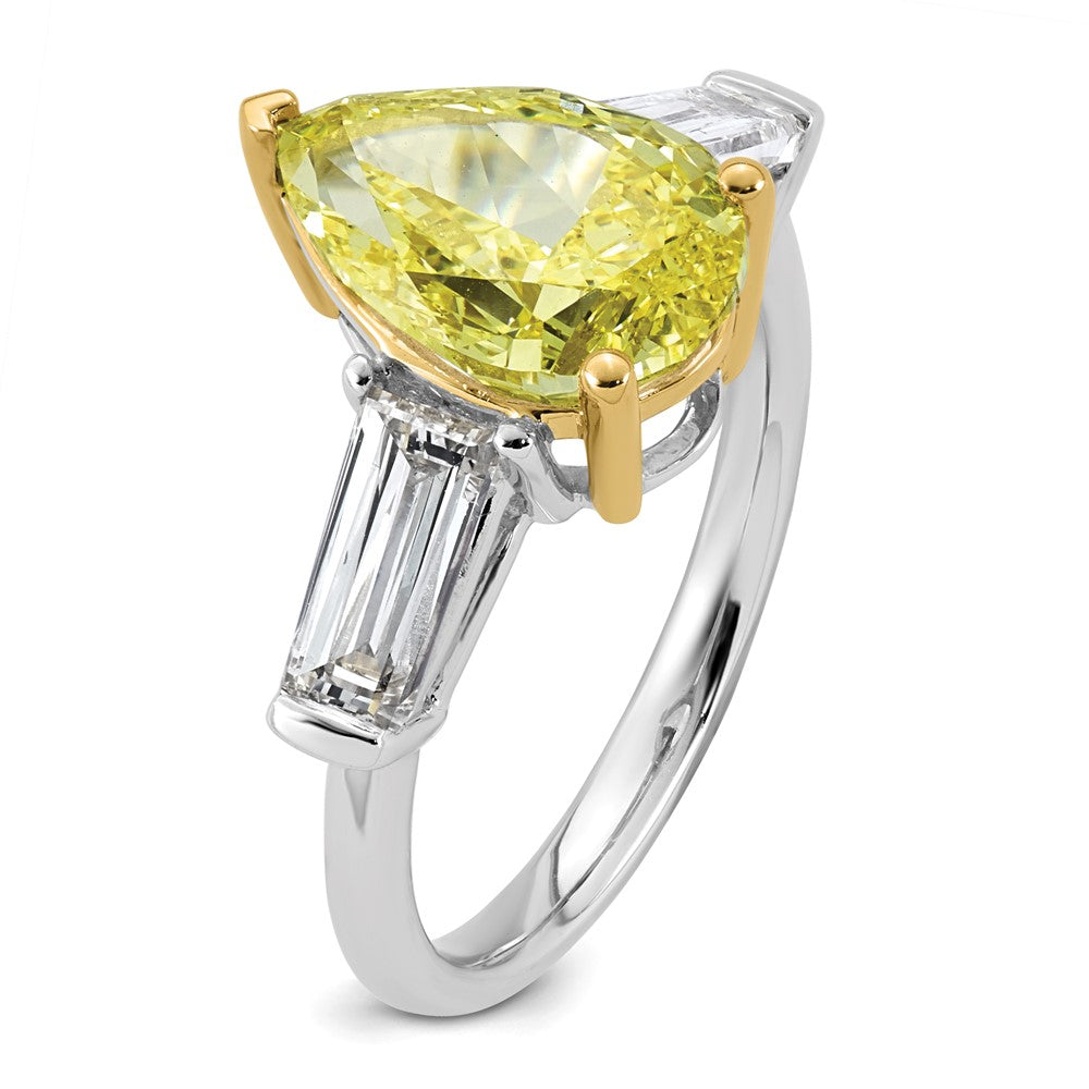 Emma Grace 14ktt 4 7/8ct Lab Grown Dia Cert Vivid Yellow & VS+ F+ Comp Ring