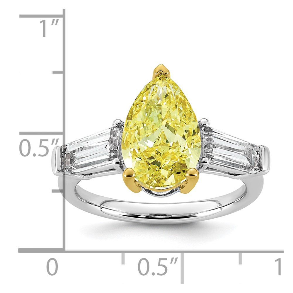 Emma Grace 14ktt 4 7/8ct Lab Grown Dia Cert Vivid Yellow & VS+ F+ Comp Ring