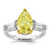 Emma Grace 14ktt 4 7/8ct Lab Grown Dia Cert Vivid Yellow & VS+ F+ Comp Ring