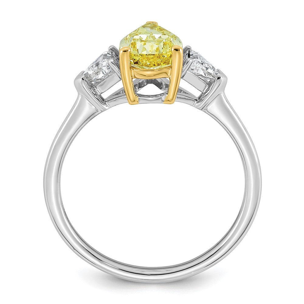 Emma Grace 14ktt 1 7/8ct LabGrown Dia Cert Vivid Yellow & VS+ F+ Comp Ring