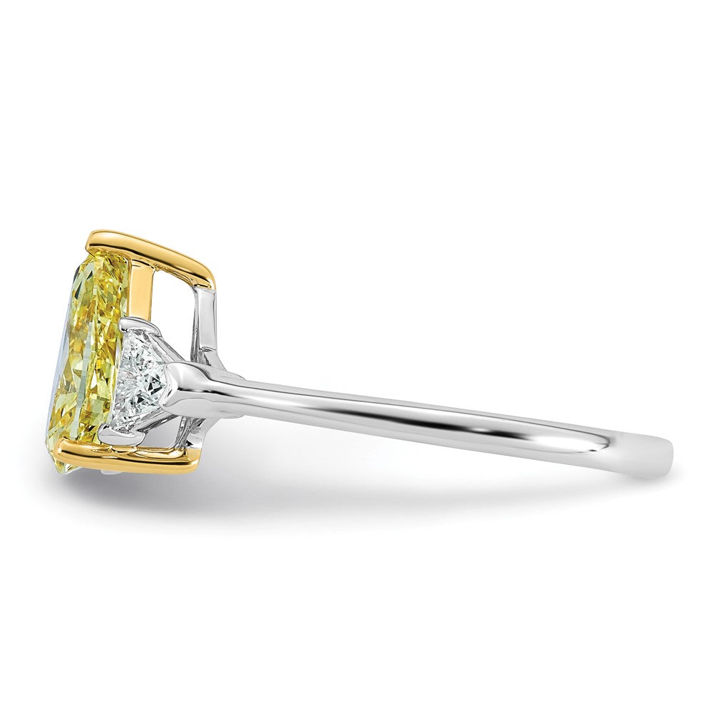 Emma Grace 14ktt 1 7/8ct LabGrown Dia Cert Vivid Yellow & VS+ F+ Comp Ring