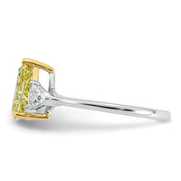 Emma Grace 14ktt 1 7/8ct LabGrown Dia Cert Vivid Yellow & VS+ F+ Comp Ring