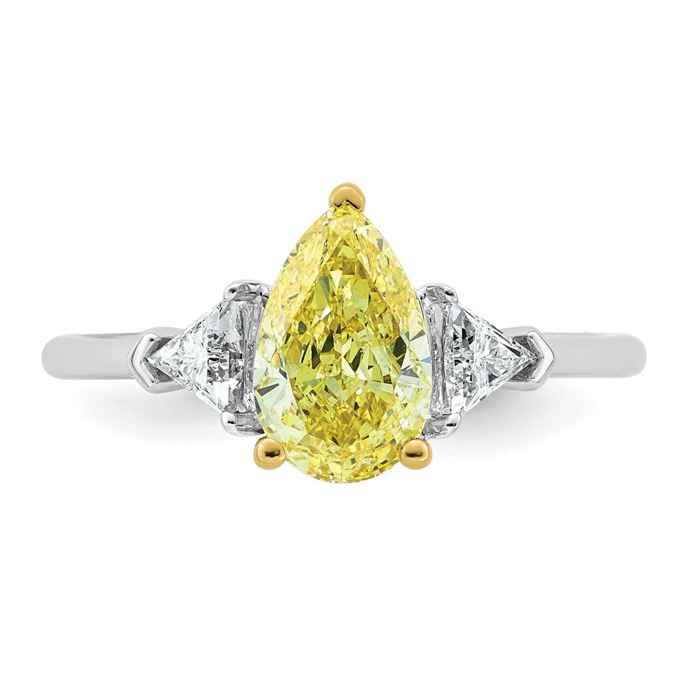 Emma Grace 14ktt 1 7/8ct LabGrown Dia Cert Vivid Yellow & VS+ F+ Comp Ring