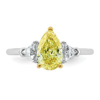 Emma Grace 14ktt 1 7/8ct LabGrown Dia Cert Vivid Yellow & VS+ F+ Comp Ring
