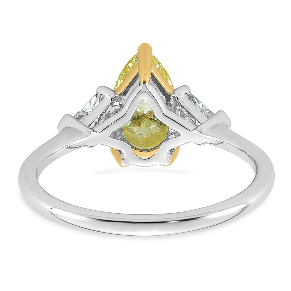 Emma Grace 14ktt 1 7/8ct LabGrown Dia Cert Vivid Yellow & VS+ F+ Comp Ring
