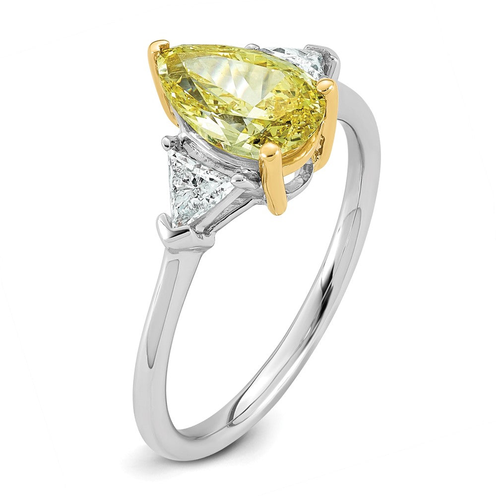 Emma Grace 14ktt 1 7/8ct LabGrown Dia Cert Vivid Yellow & VS+ F+ Comp Ring