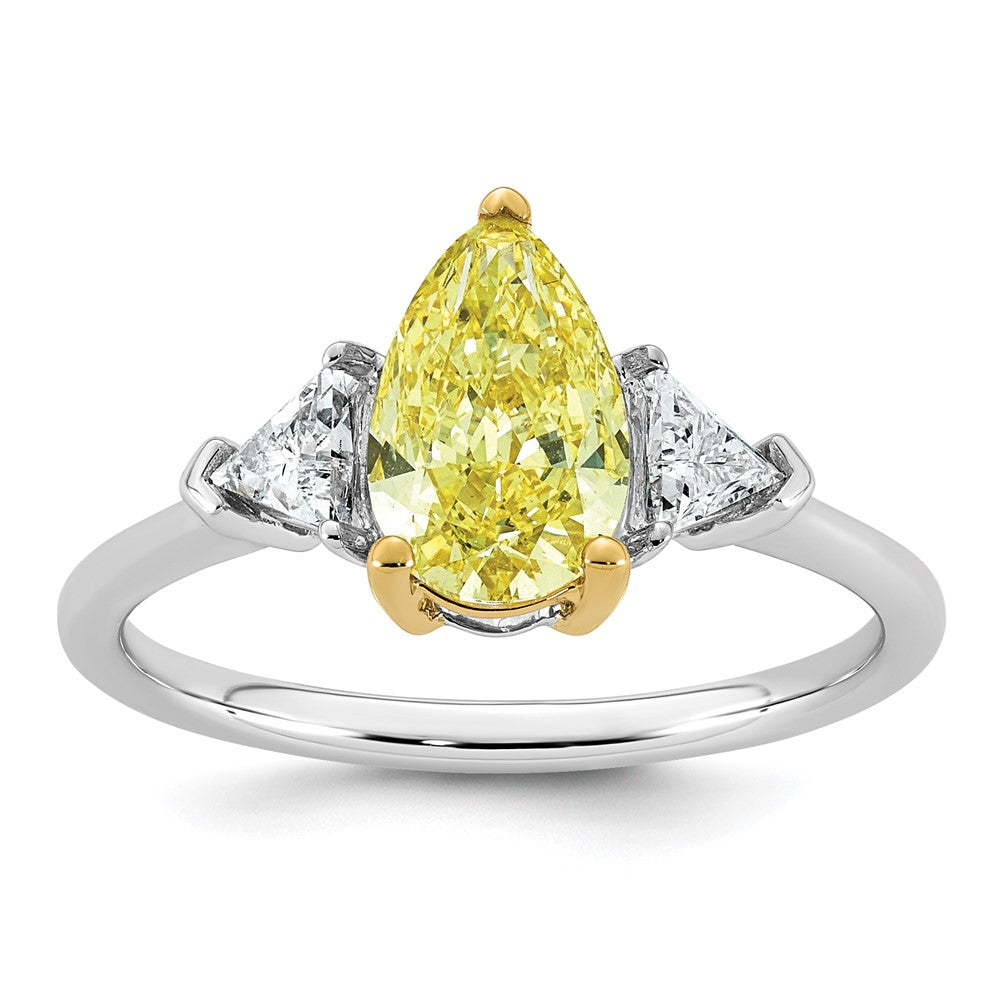 Emma Grace 14ktt 1 7/8ct LabGrown Dia Cert Vivid Yellow & VS+ F+ Comp Ring