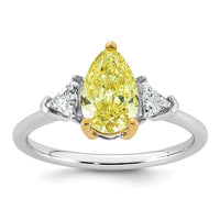 Emma Grace 14ktt 1 7/8ct LabGrown Dia Cert Vivid Yellow & VS+ F+ Comp Ring