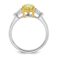 Emma Grace 14ktt 2 3/8ct Lab Grown Dia Cert Vivid Yellow & VS+ F+ Comp Ring