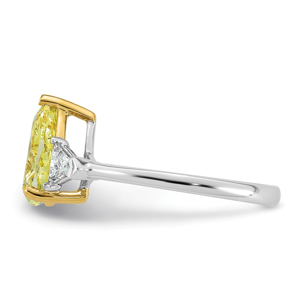 Emma Grace 14ktt 2 3/8ct Lab Grown Dia Cert Vivid Yellow & VS+ F+ Comp Ring
