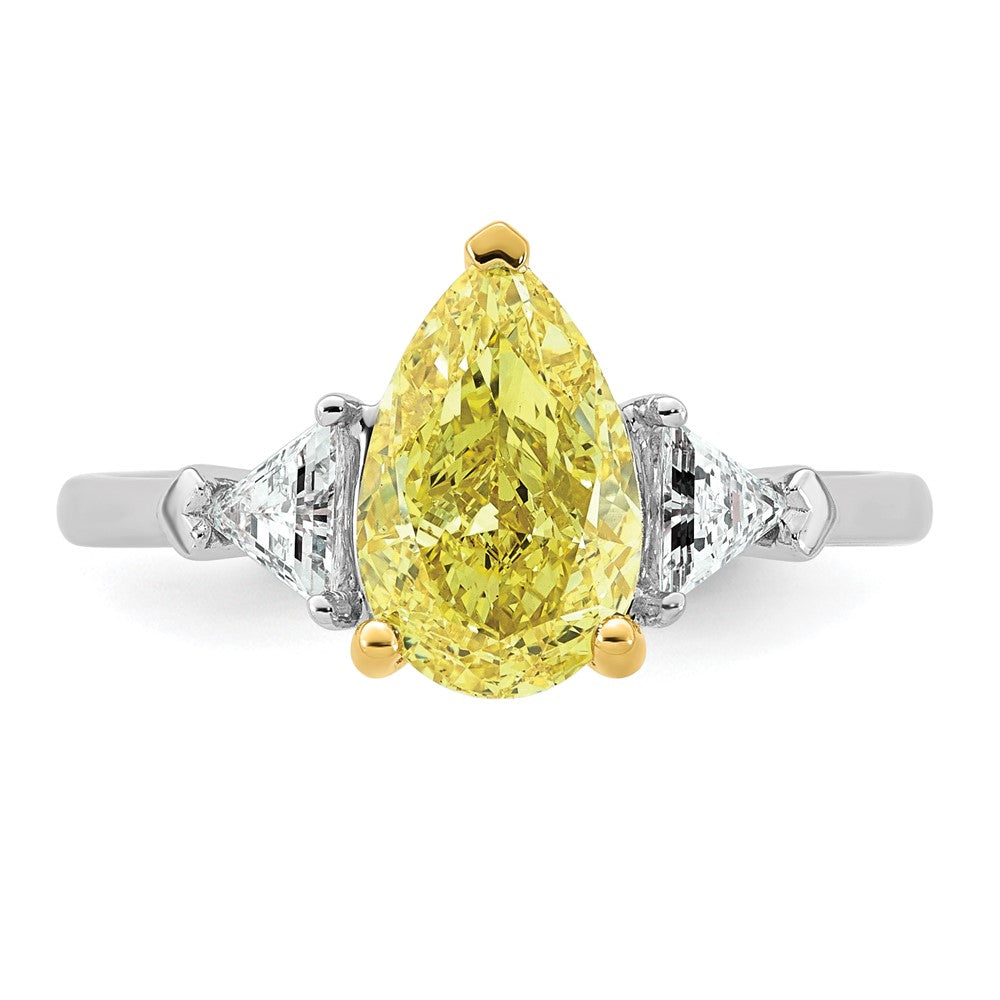 Emma Grace 14ktt 2 3/8ct Lab Grown Dia Cert Vivid Yellow & VS+ F+ Comp Ring
