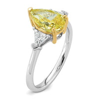 Emma Grace 14ktt 2 3/8ct Lab Grown Dia Cert Vivid Yellow & VS+ F+ Comp Ring