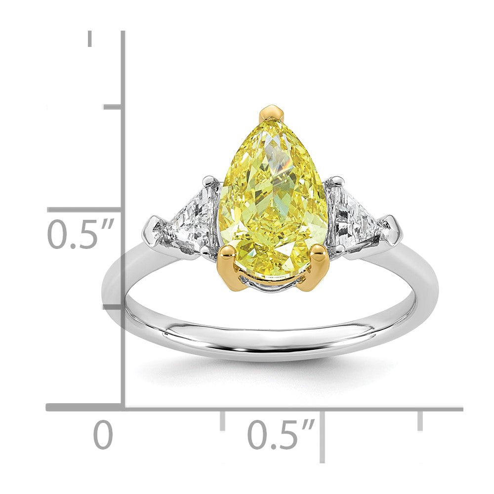 Emma Grace 14ktt 2 3/8ct Lab Grown Dia Cert Vivid Yellow & VS+ F+ Comp Ring