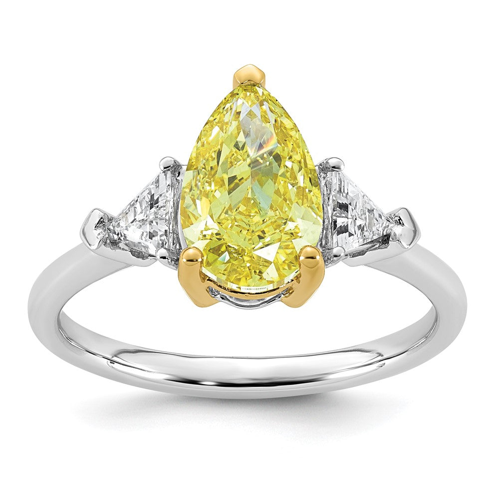 Emma Grace 14ktt 2 3/8ct Lab Grown Dia Cert Vivid Yellow & VS+ F+ Comp Ring