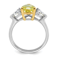 Emma Grace 14ktt 4ct LabGrown Dia Cert Vivid Yellow & VS+ F+ Comp Ring