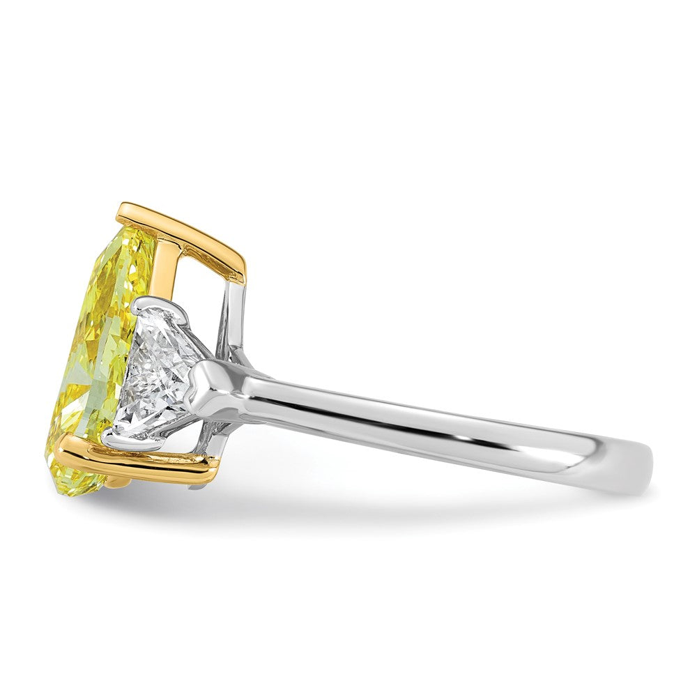Emma Grace 14ktt 4ct LabGrown Dia Cert Vivid Yellow & VS+ F+ Comp Ring