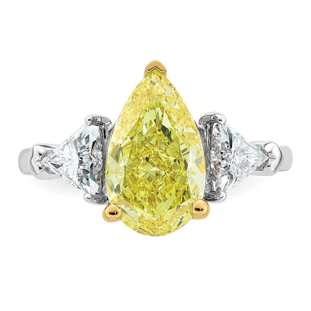 Emma Grace 14ktt 4ct LabGrown Dia Cert Vivid Yellow & VS+ F+ Comp Ring