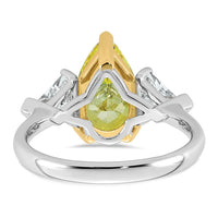 Emma Grace 14ktt 4ct LabGrown Dia Cert Vivid Yellow & VS+ F+ Comp Ring