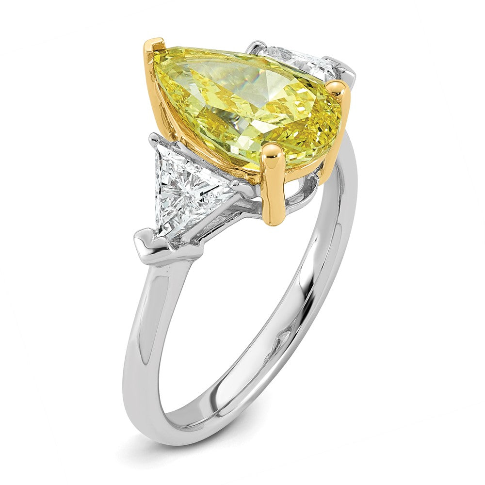 Emma Grace 14ktt 4ct LabGrown Dia Cert Vivid Yellow & VS+ F+ Comp Ring