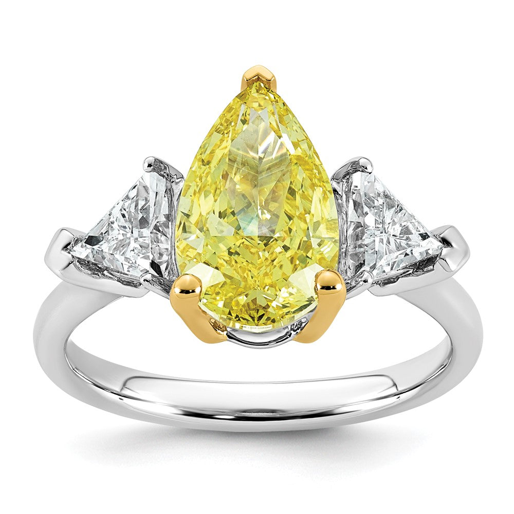 Emma Grace 14ktt 4ct LabGrown Dia Cert Vivid Yellow & VS+ F+ Comp Ring