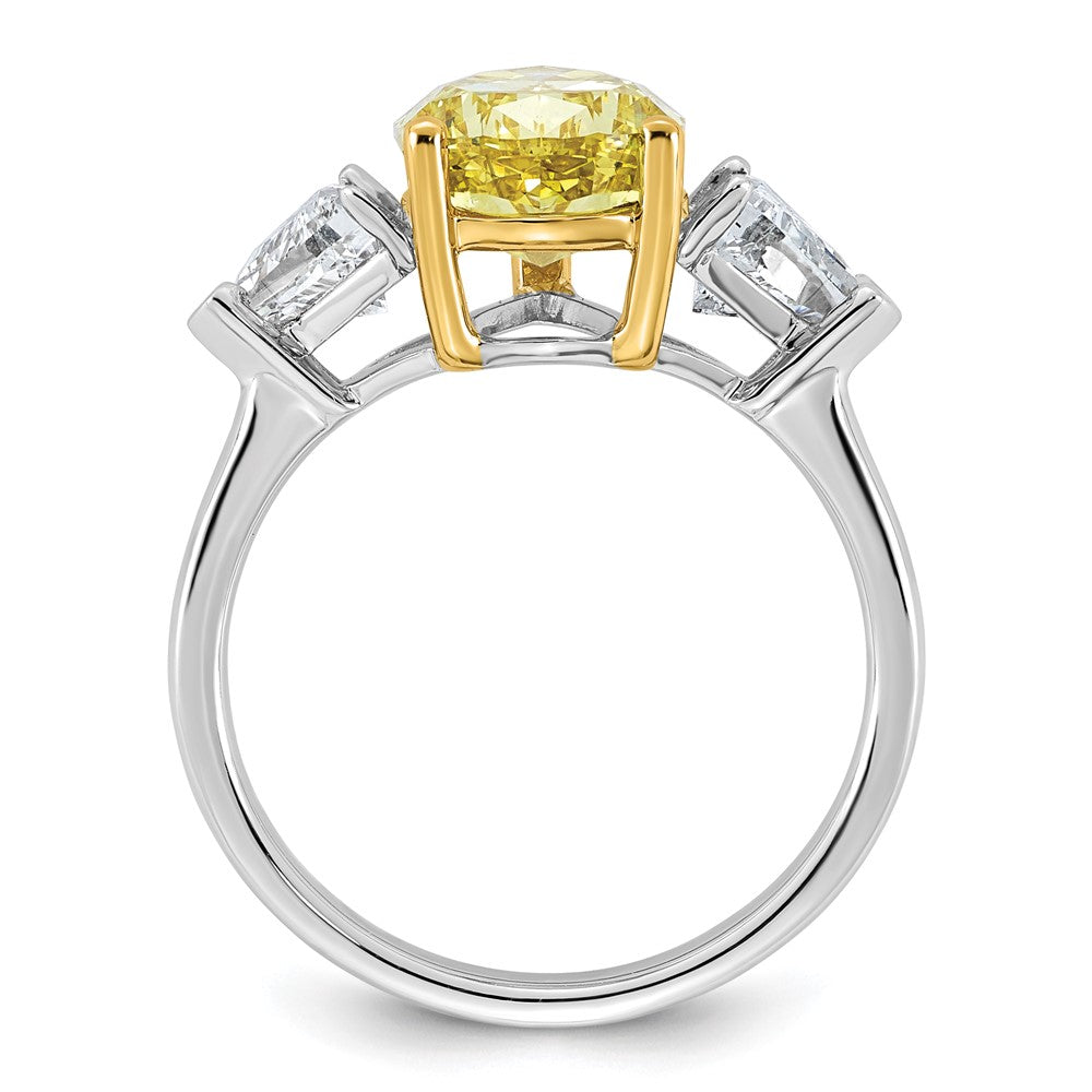 Emma Grace 14ktt 4 5/8ct LabGrown Dia Cert Vivid Yellow & VS+ F+ Comp Ring