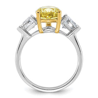 Emma Grace 14ktt 4 5/8ct LabGrown Dia Cert Vivid Yellow & VS+ F+ Comp Ring