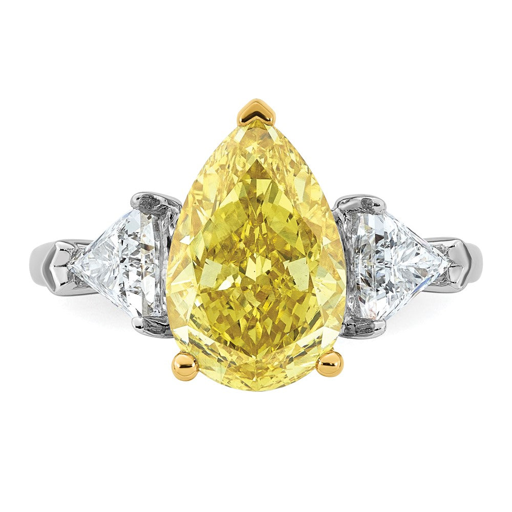 Emma Grace 14ktt 4 5/8ct LabGrown Dia Cert Vivid Yellow & VS+ F+ Comp Ring