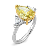 Emma Grace 14ktt 4 5/8ct LabGrown Dia Cert Vivid Yellow & VS+ F+ Comp Ring