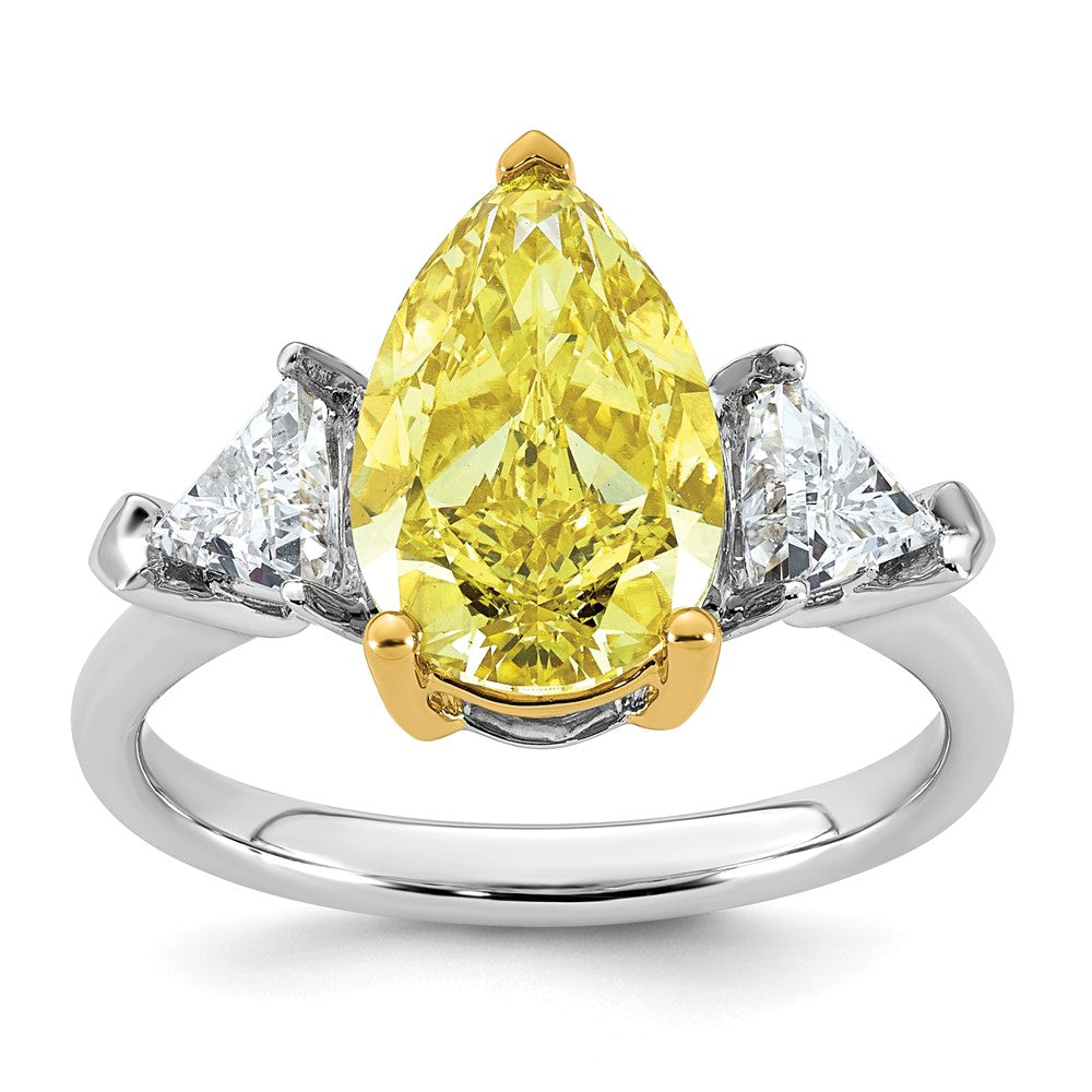 Emma Grace 14ktt 4 5/8ct LabGrown Dia Cert Vivid Yellow & VS+ F+ Comp Ring