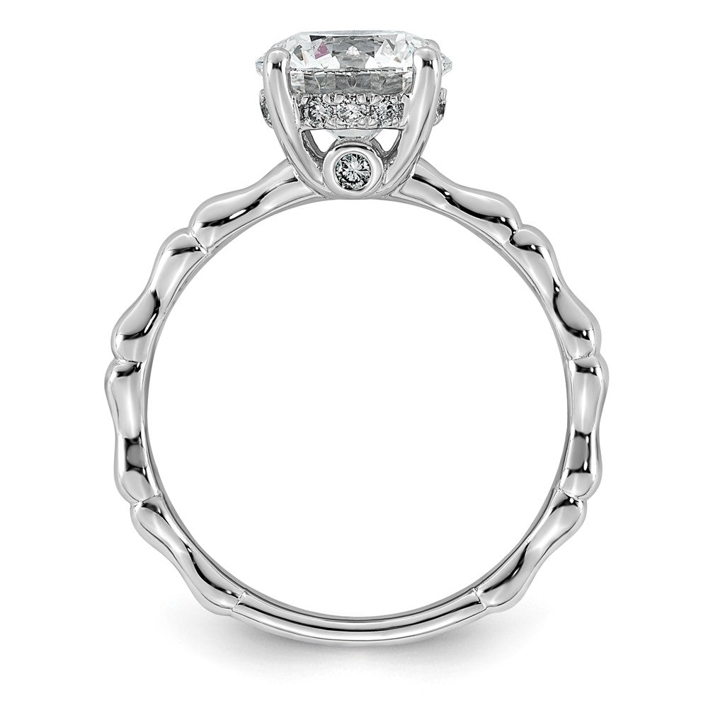 14kw 2 1/8ct Cert Round Center Lab Grown Diamond VS+ F+ Comp Ring