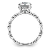 14kw 2 1/8ct Cert Round Center Lab Grown Diamond VS+ F+ Comp Ring