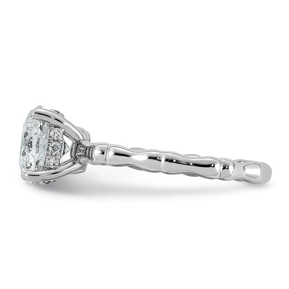 14kw 2 1/8ct Cert Round Center Lab Grown Diamond VS+ F+ Comp Ring