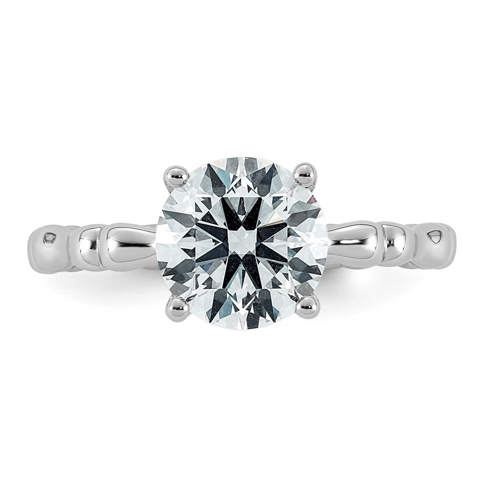 14kw 2 1/8ct Cert Round Center Lab Grown Diamond VS+ F+ Comp Ring