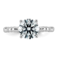 14kw 2 1/8ct Cert Round Center Lab Grown Diamond VS+ F+ Comp Ring