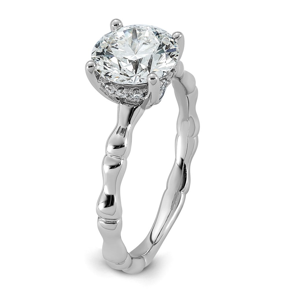 14kw 2 1/8ct Cert Round Center Lab Grown Diamond VS+ F+ Comp Ring